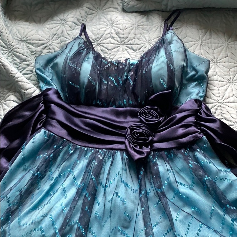 Sparkling blue party dress